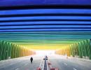 我國首條彩虹隧道亮相鄭州 夢幻般如時光穿越